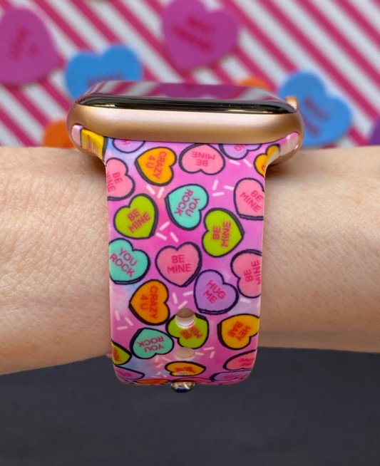 Colorful Candy Hearts Apple Watch Band