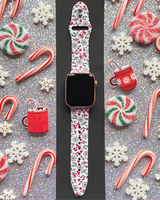Christmas Candy Canes Watch Band For Apple Watch