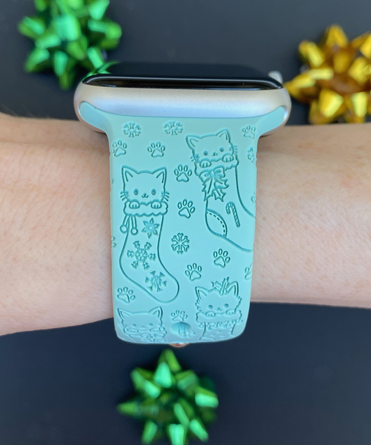 Christmas Cats Stocking Apple Watch Band