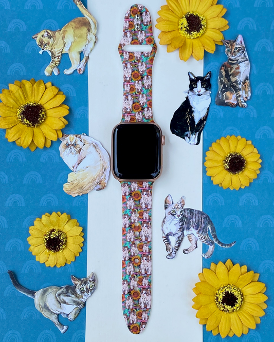 Sunflower Cats Apple Watch Band