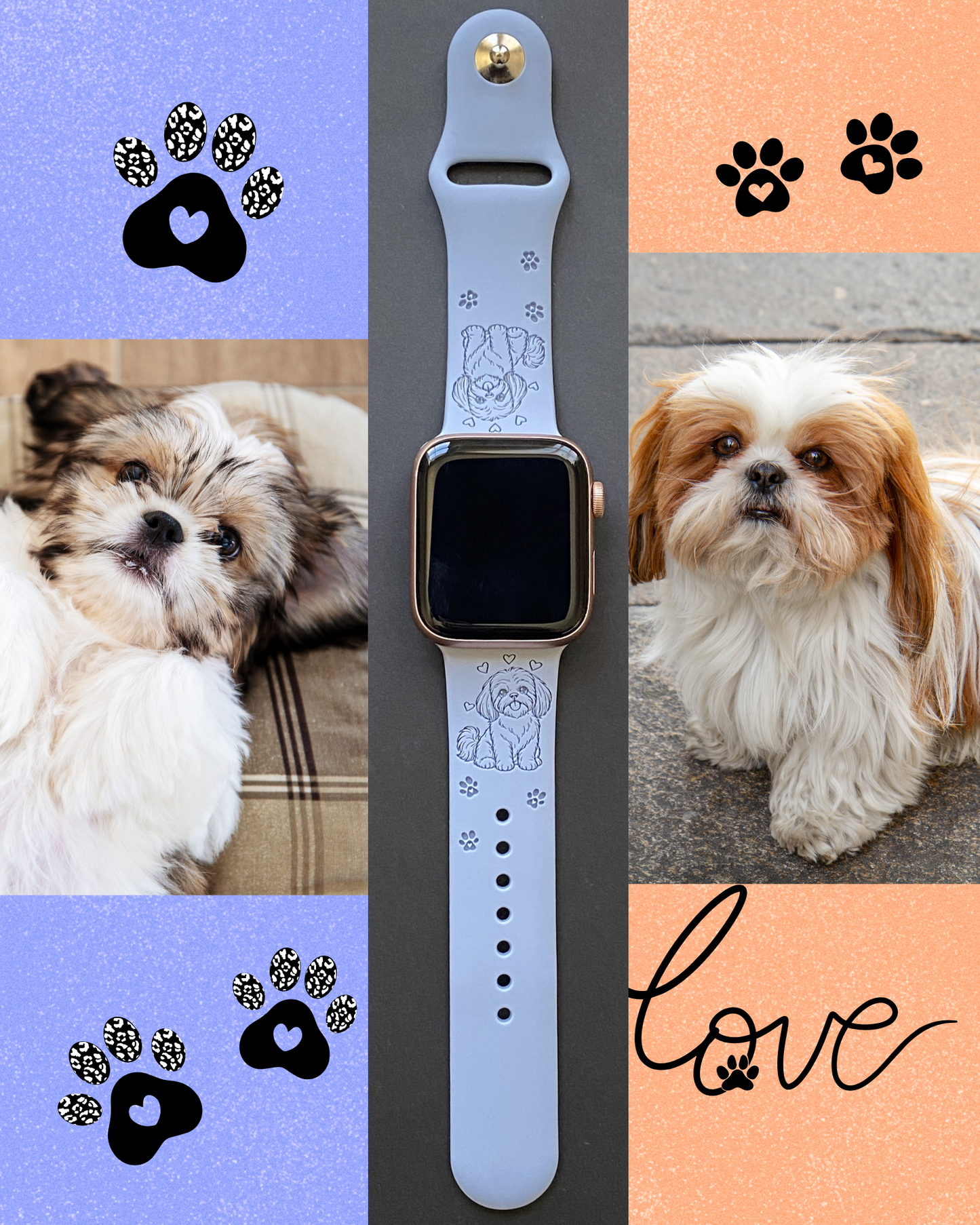 Cheerful Shih Tzu Dog Watch Band For Apple Watch