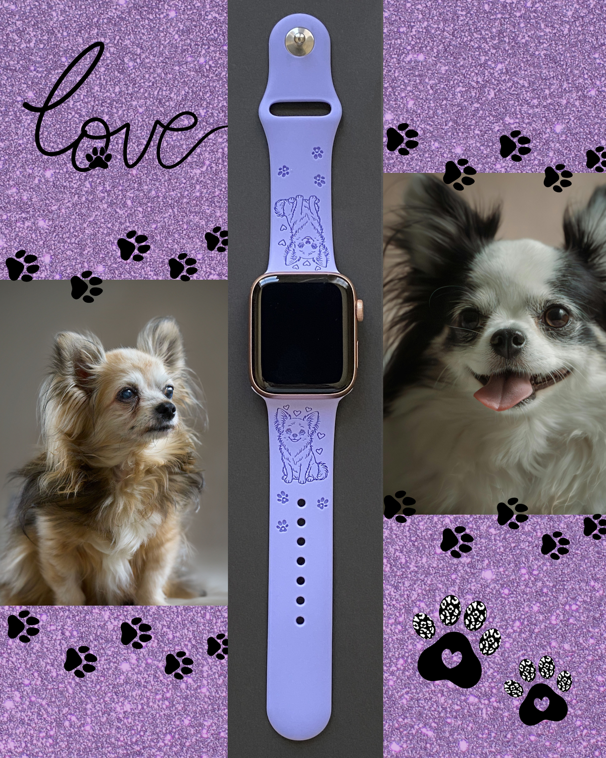 Long Hair Chihuahua Dog Watch Band For Apple Watch