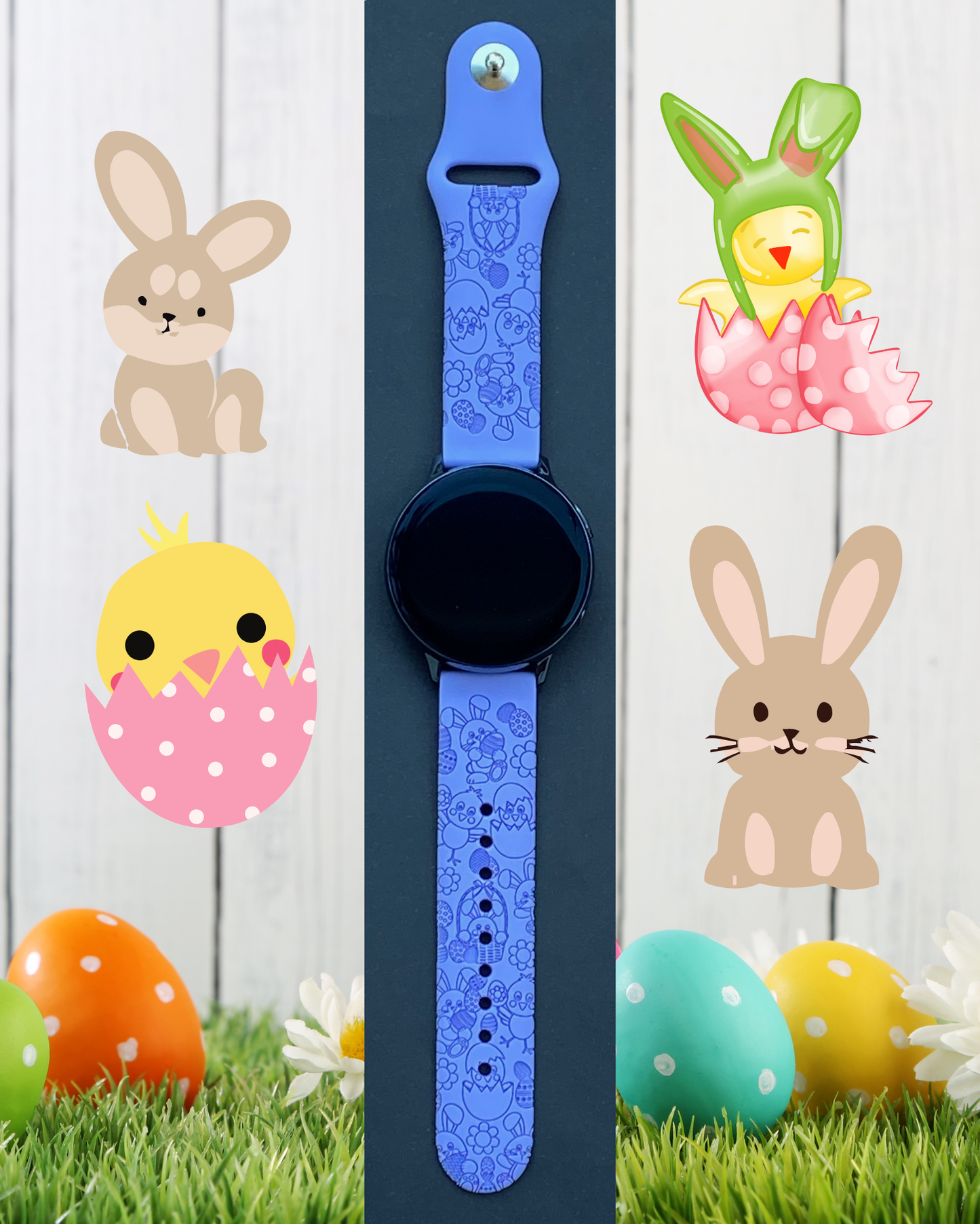 Easter Bunnies and Chicks 20mm Samsung Galaxy Watch Band