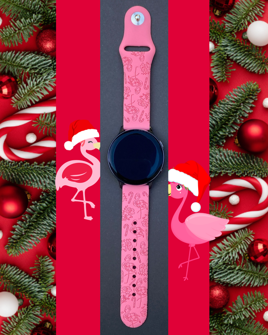 Christmas Flamingo 20mm Samsung Galaxy Watch Band