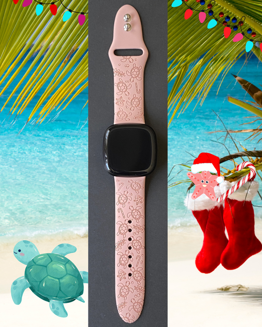 Christmas Turtles Fitbit Versa 3/Versa 4/Sense/Sense 2 Watch Band