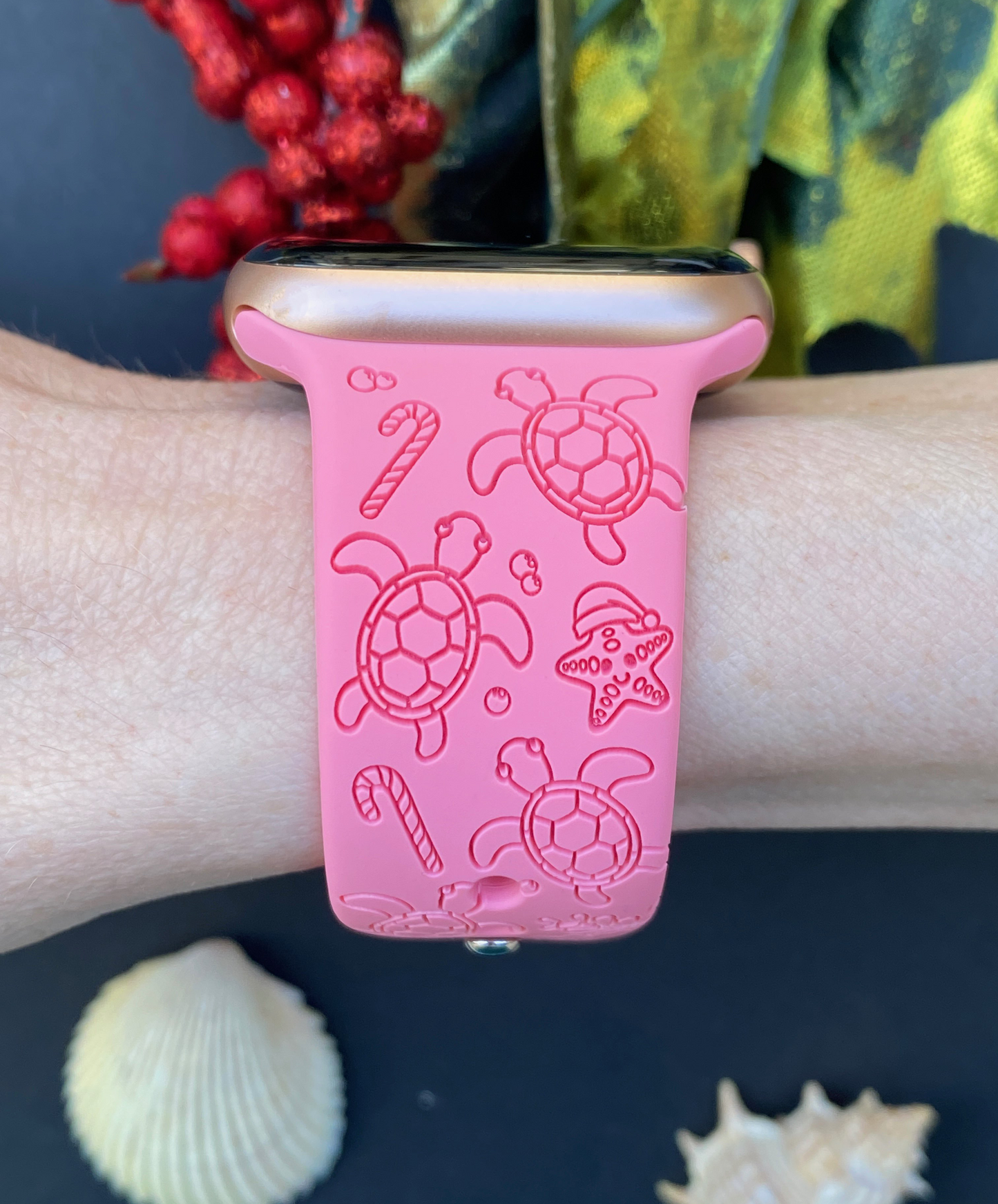 Candy Cane Turtle Apple Watch Band