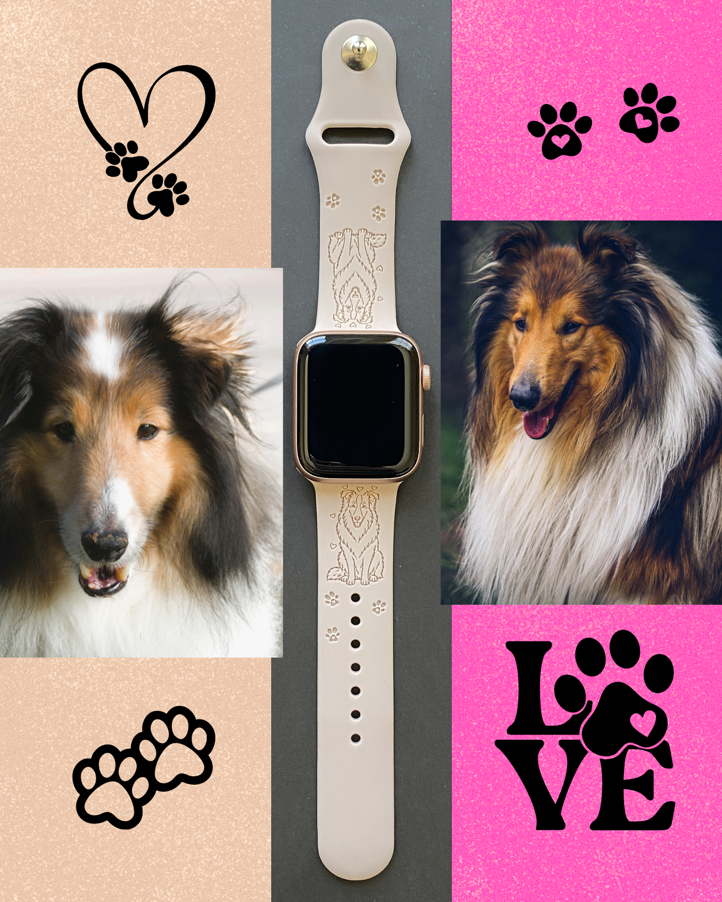 Collie Dog Watch Band For Apple Watch