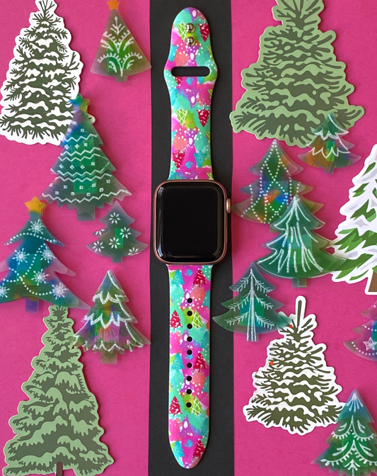 Neon Winter Trees Apple Watch Band