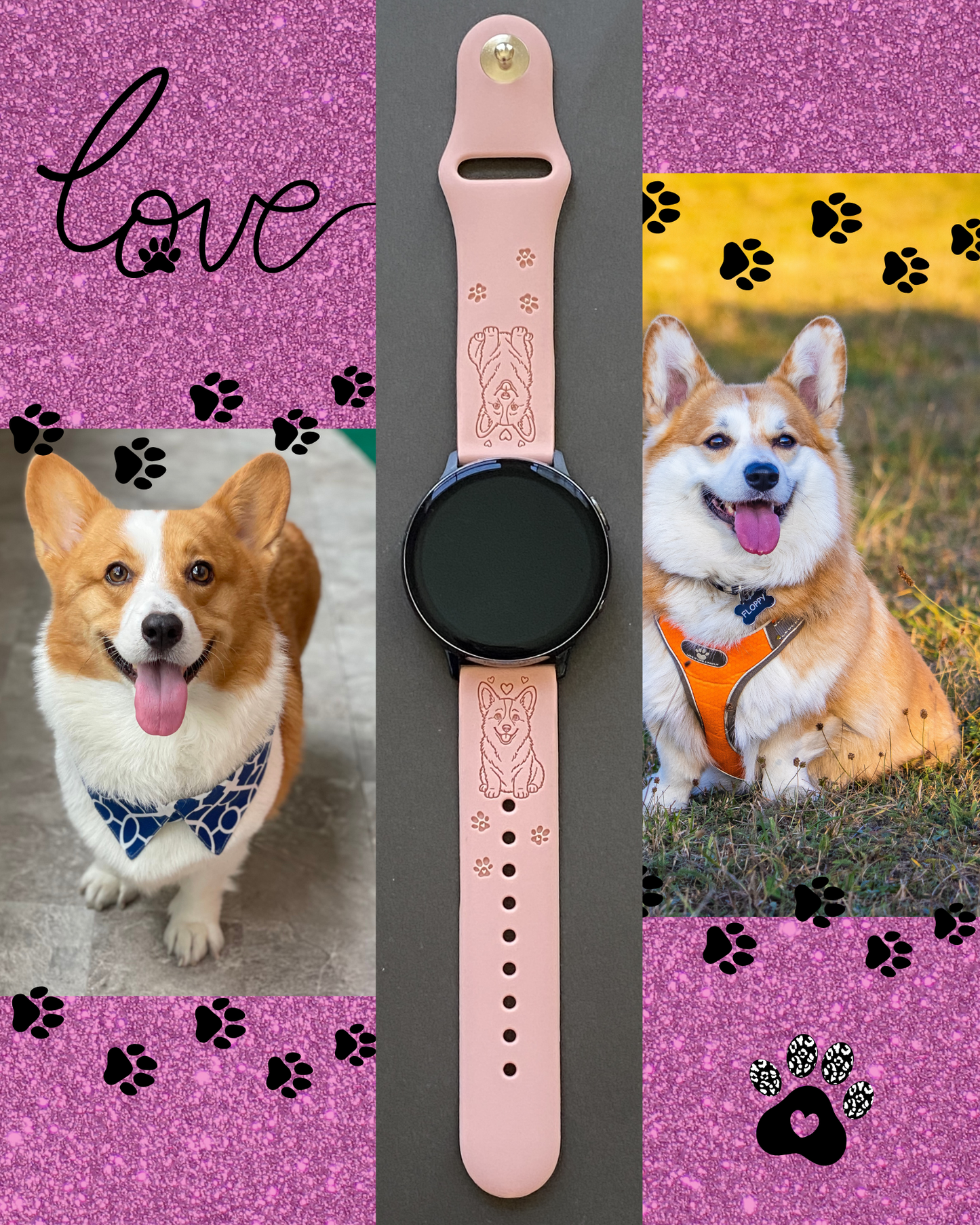 My Pet Corgi 20mm Samsung Galaxy Watch Band