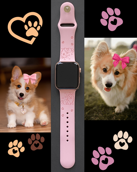 My Corgi Dog With Bow Watch Band For Apple Watch
