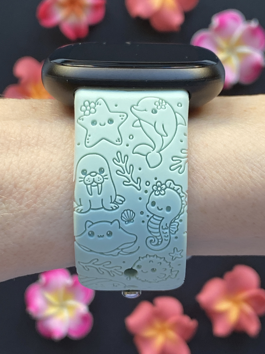 Happy Sea Creatures Fitbit Versa 3/Versa 4/Sense/Sense 2 Watch Band