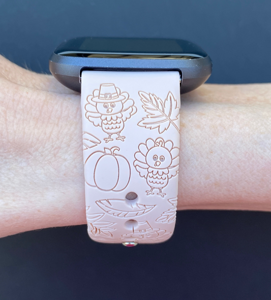 Cute Thanksgiving Turkey Fitbit Versa 1/2 Watch Band