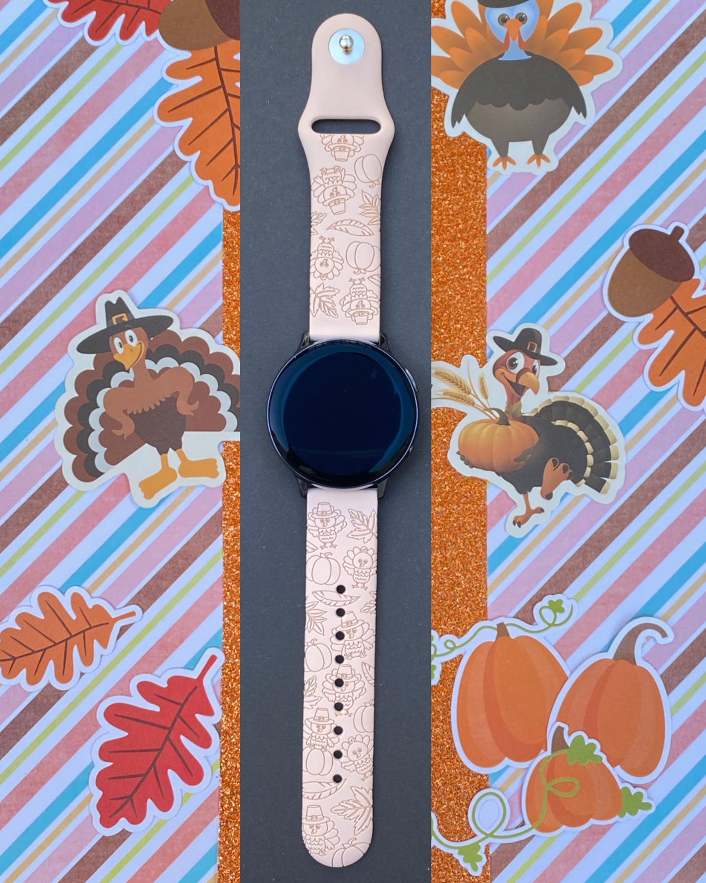 Cute Thanksgiving 20mm Samsung Galaxy Watch Band