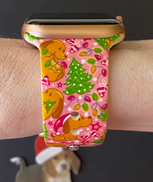 Christmas Light Dog Apple Watch Band