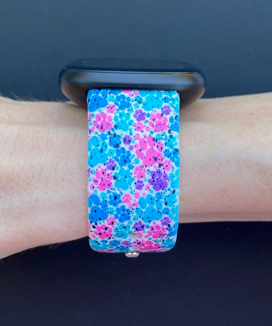 Dog Paw Splatter Fitbit Versa 1/2 Watch Band