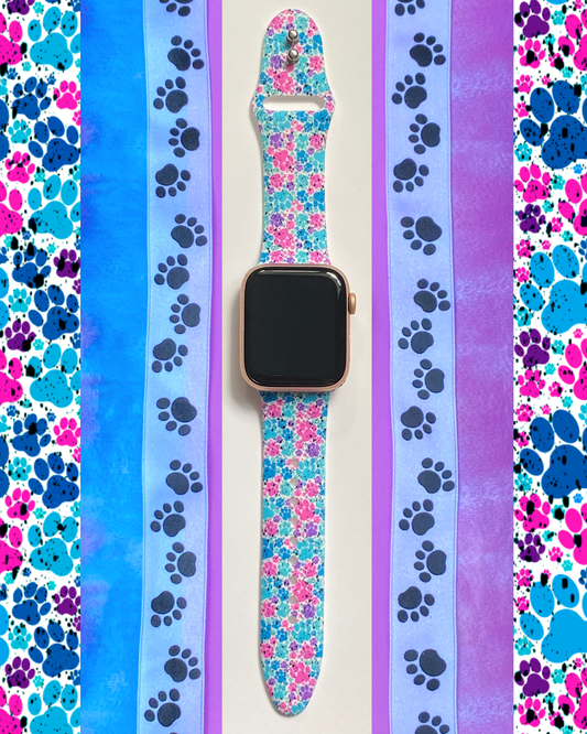 Splatter Paw Prints Apple Watch Band