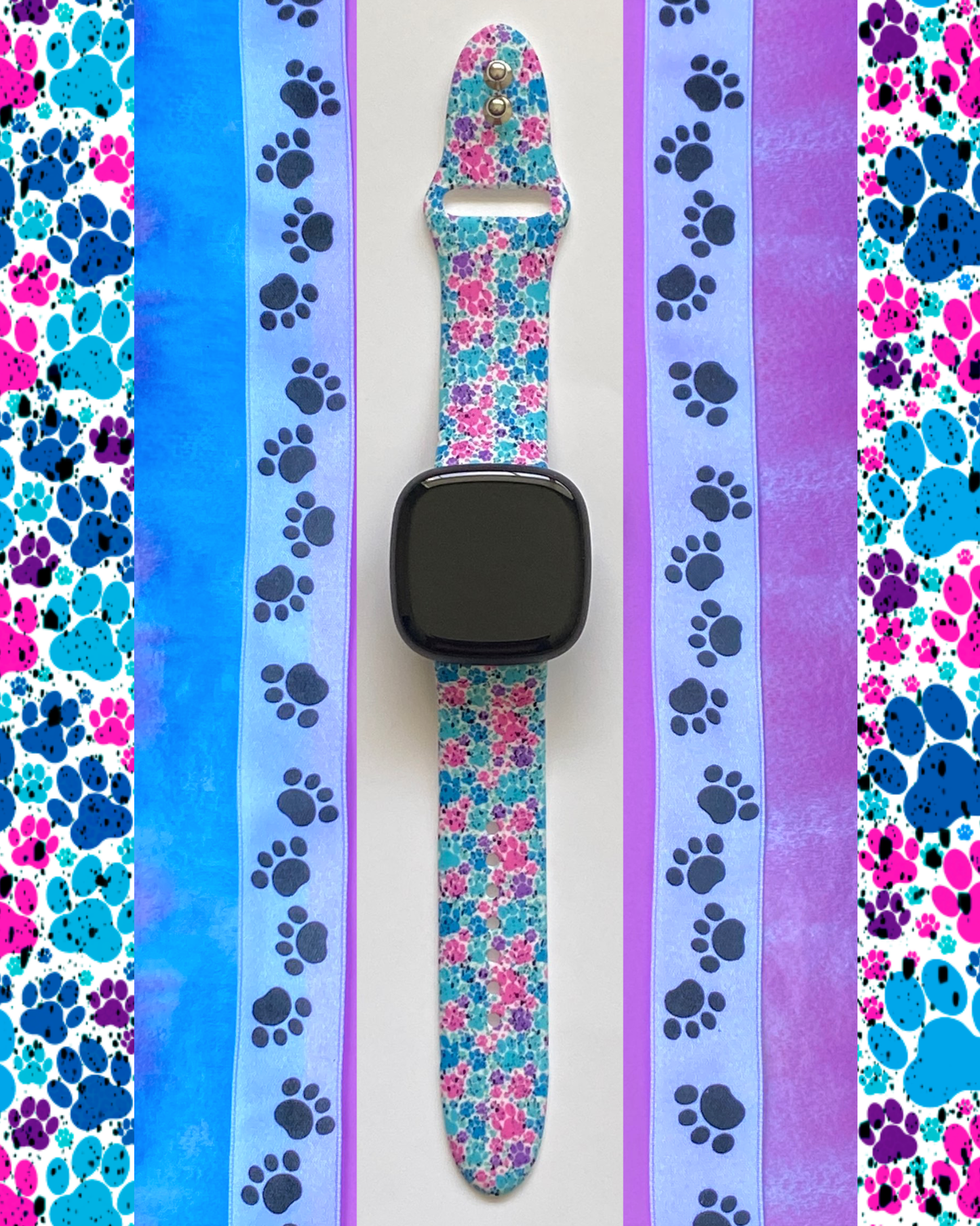 Dog Paw Splatter Fitbit Versa 1/2 Watch Band