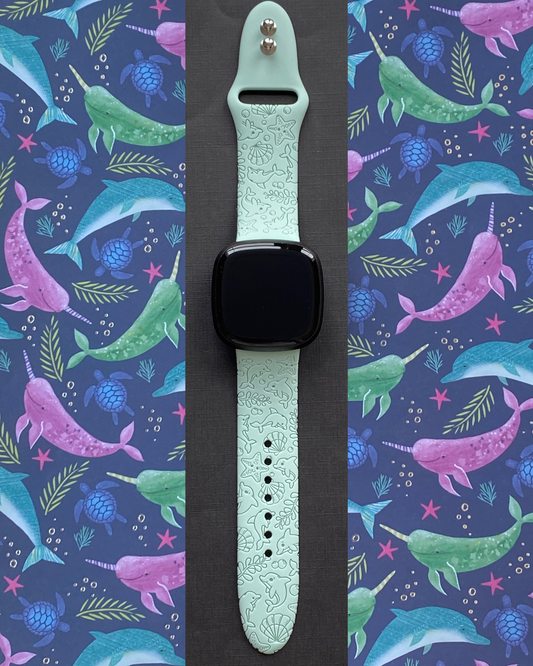 Tropical Dolphins Fitbit Versa 3/Versa 4/Sense/Sense 2 Watch Band