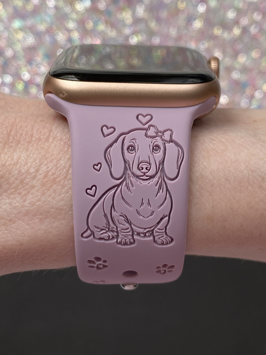 My Doxie Dog Dachshund With Bow Watch Band For Apple Watch