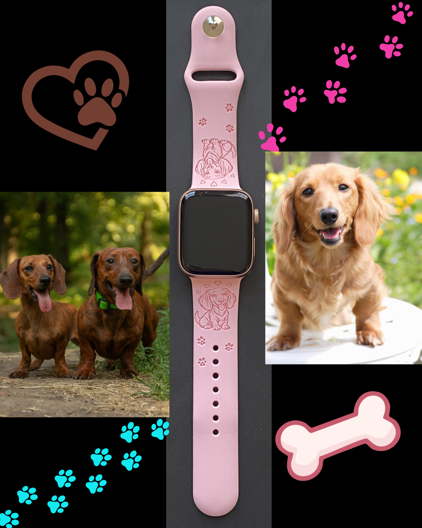 Cheerful Dachshund Watch Band For Apple Watch