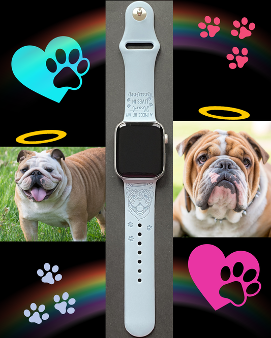 English Bulldog Rainbow Bridge Dog Watch Band For Apple Watch