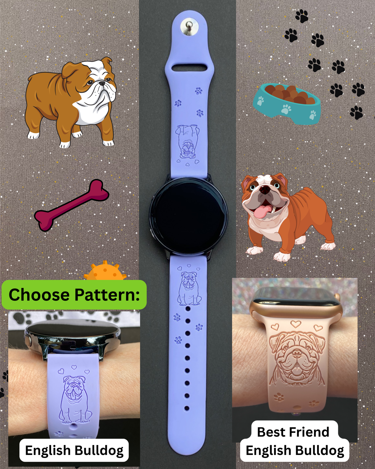 English Bulldog Samsung Galaxy Watch Band