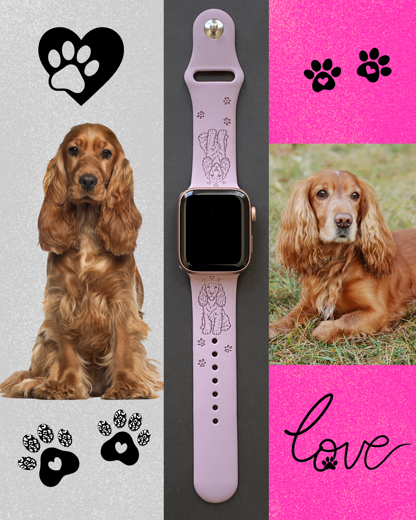 English Cocker Spaniel Dog Watch Band For Apple Watch