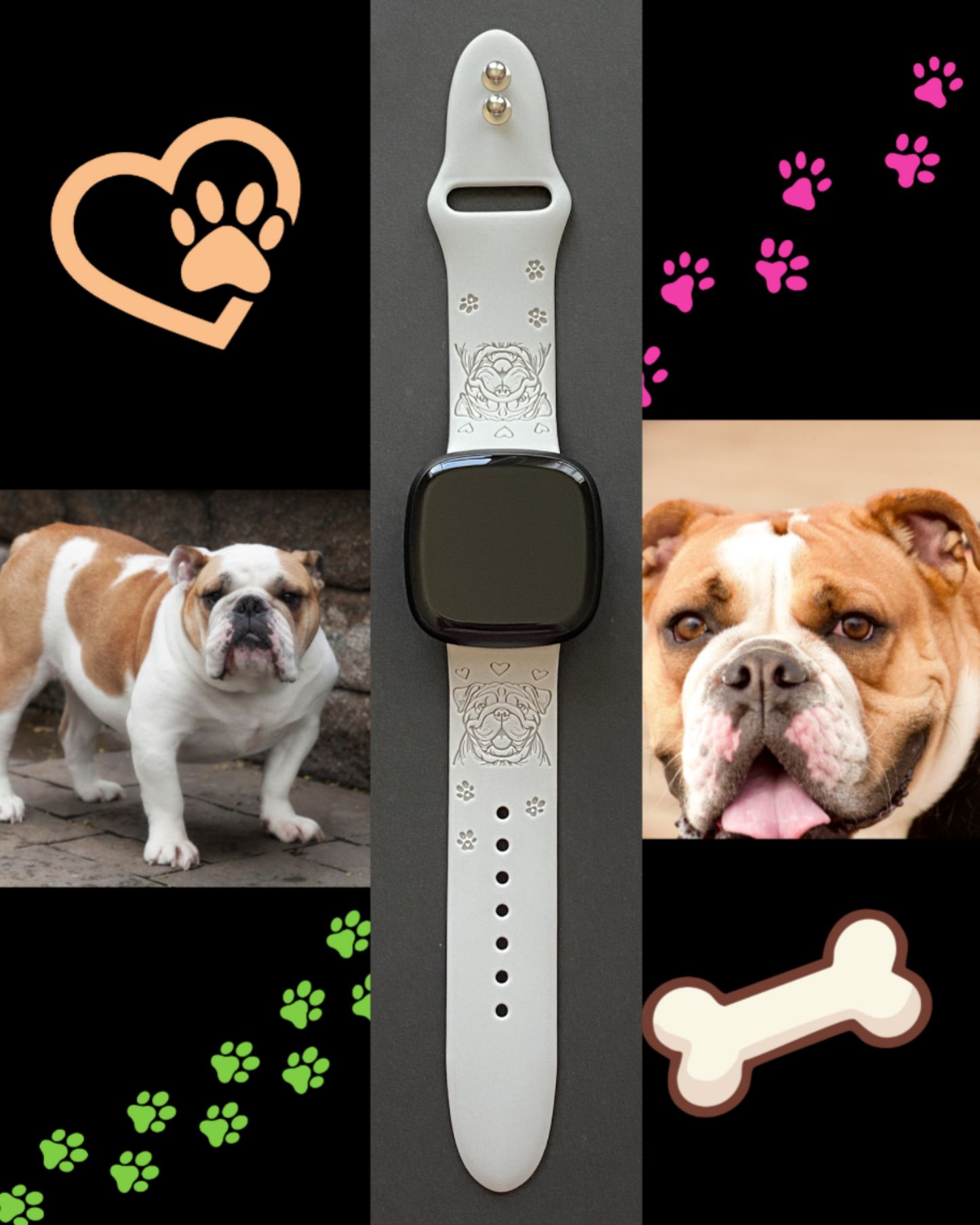My Best Friend English Bulldog Fitbit Versa 3/Versa 4/Sense/Sense 2 Watch Band