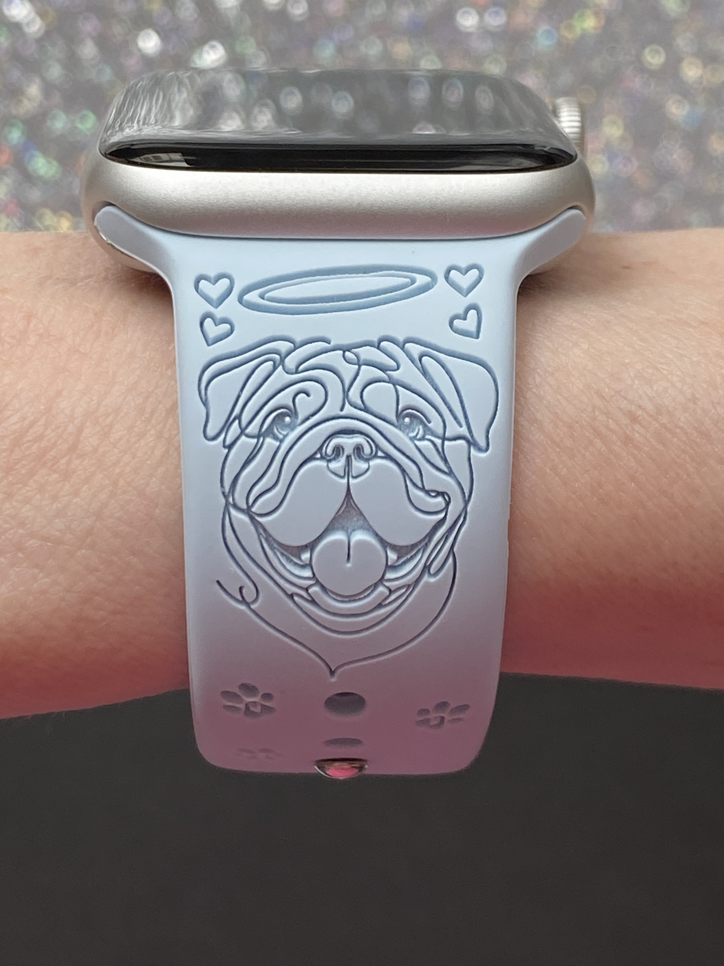 English Bulldog Rainbow Bridge Dog Watch Band For Apple Watch