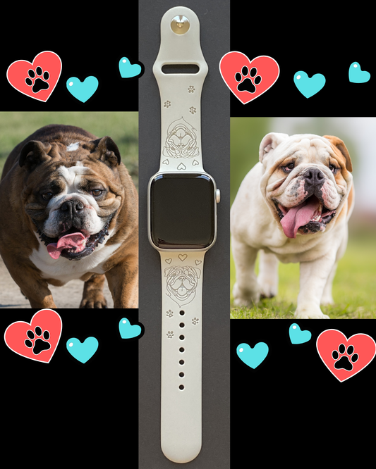 Happy English Bulldog Watch Band For Apple Watch