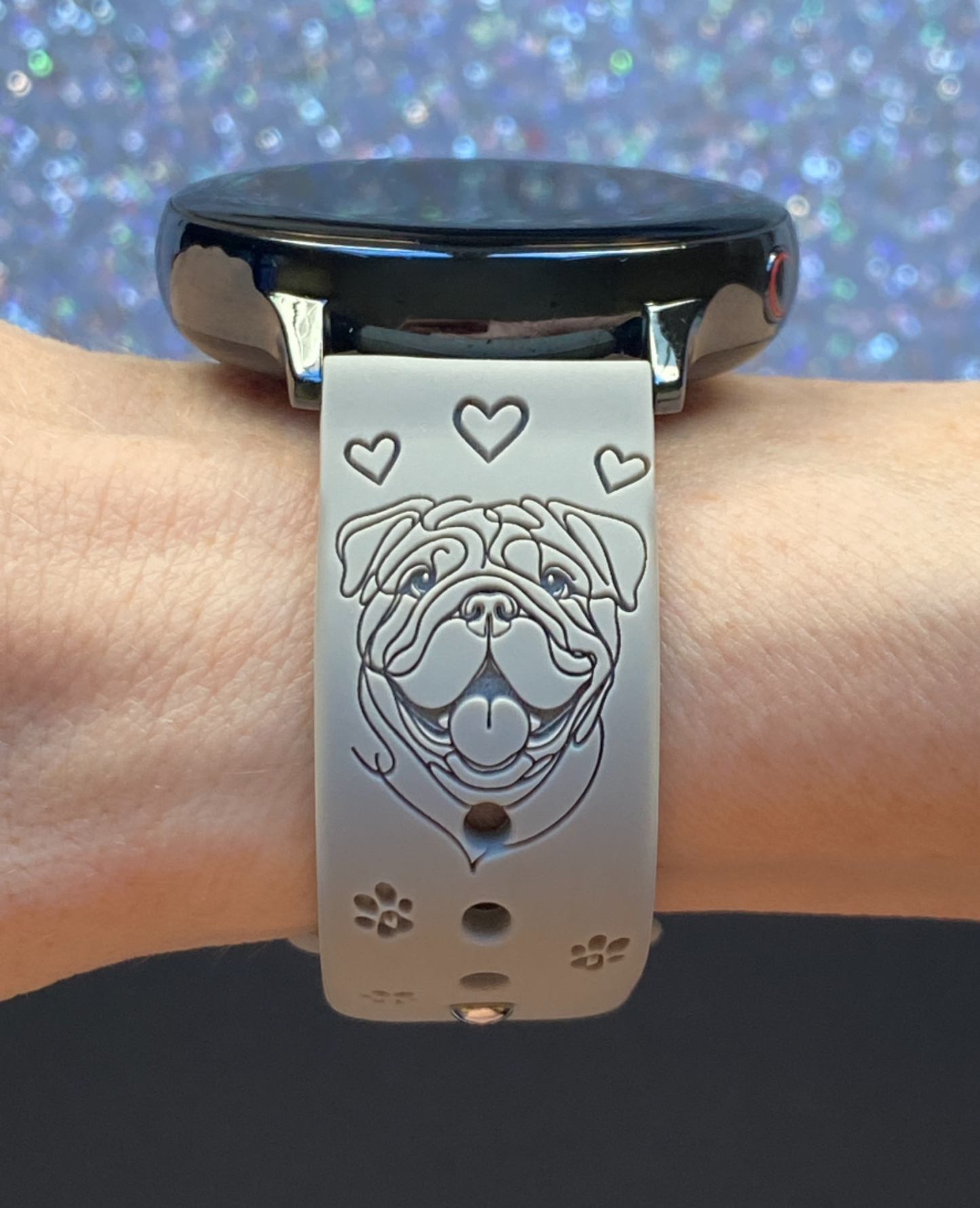 Happy English Bulldog Dog 20mm Samsung Galaxy Watch Band