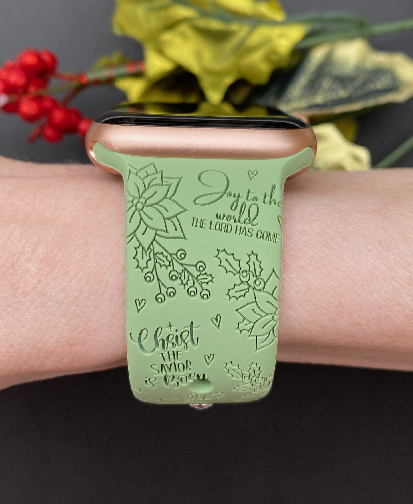 Christmas Floral Faith Apple Watch Band