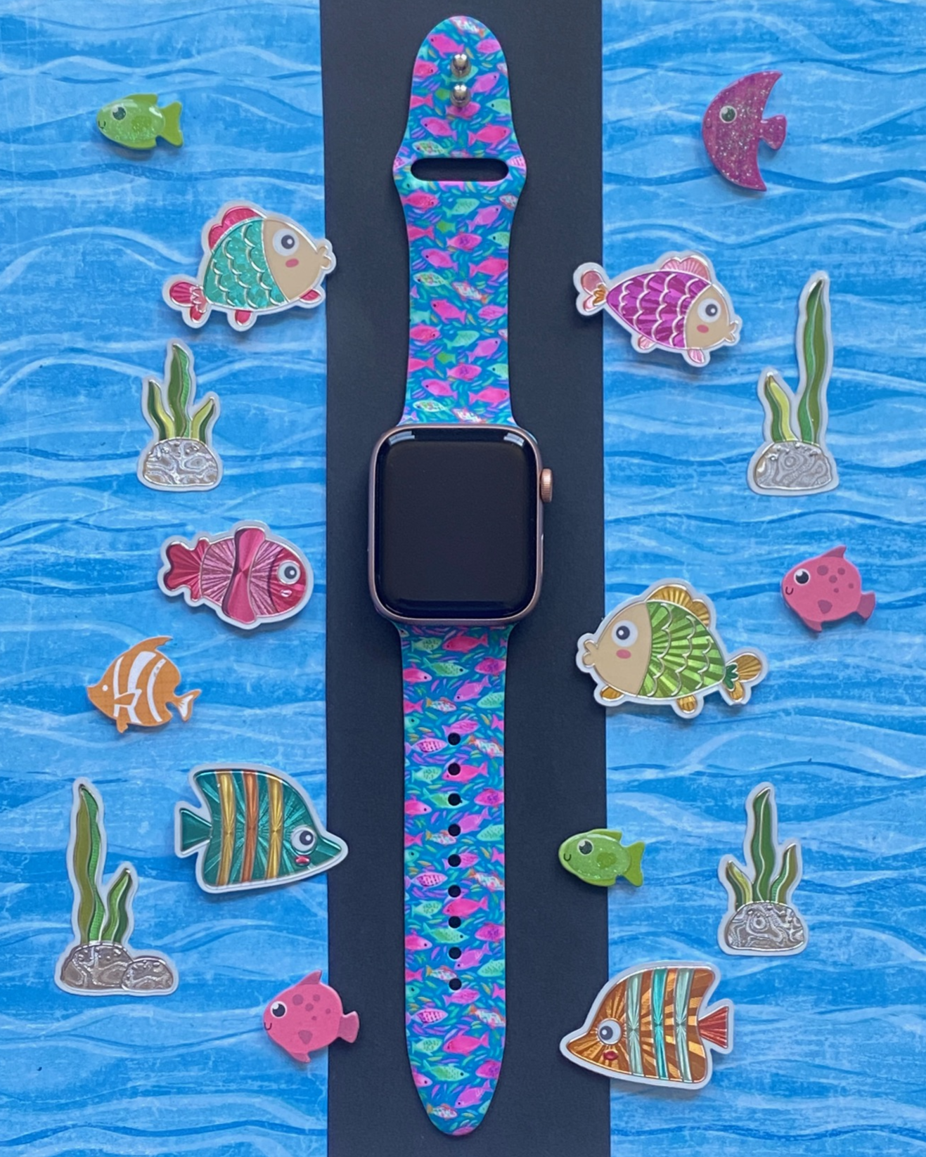 Fish Watch Strap Neon Fish Apple Watch Silicone Band – Lux Bands Shop