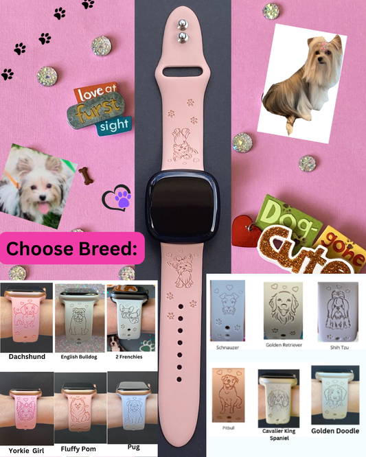 Dog Breed Fitbit Versa 3/Versa 4/Sense/Sense 2 Watch Band