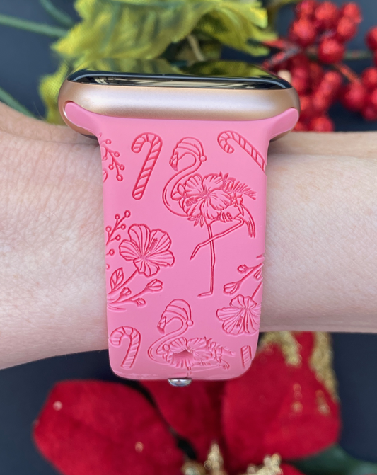 Candy Cane Flamingo Apple Watch Band