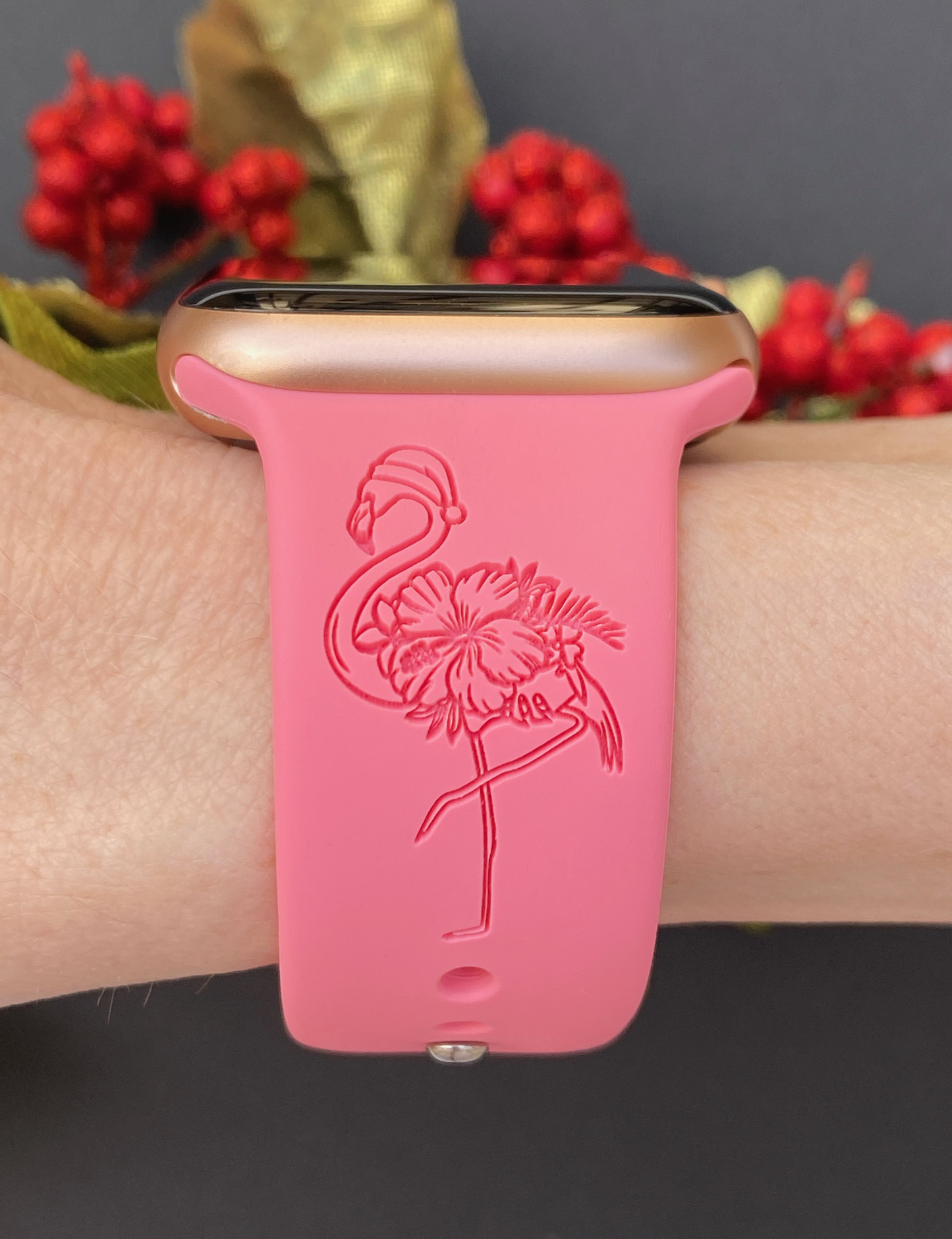 Christmas Flamingo Apple Watch Band