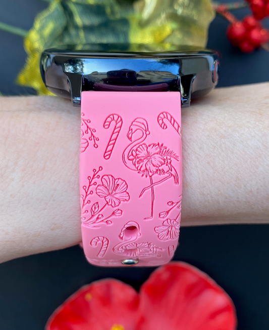 Christmas Flamingo 20mm Samsung Galaxy Watch Band