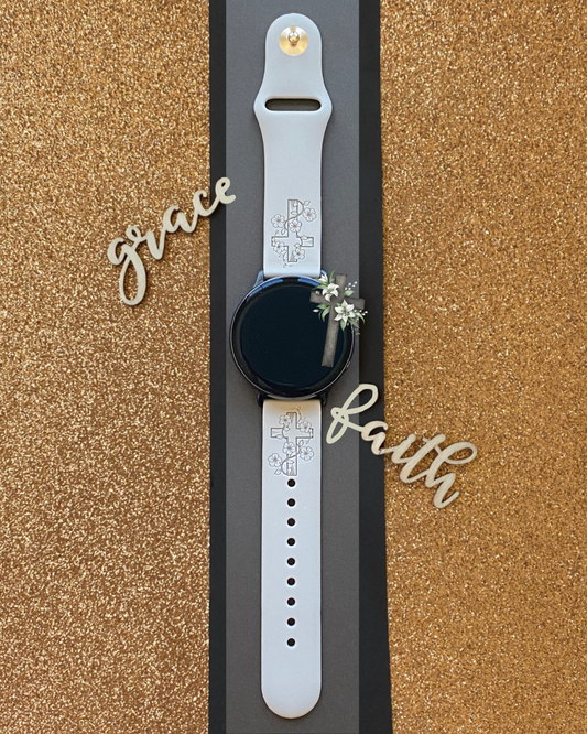 Floral Cross 20mm Samsung Galaxy Watch Band