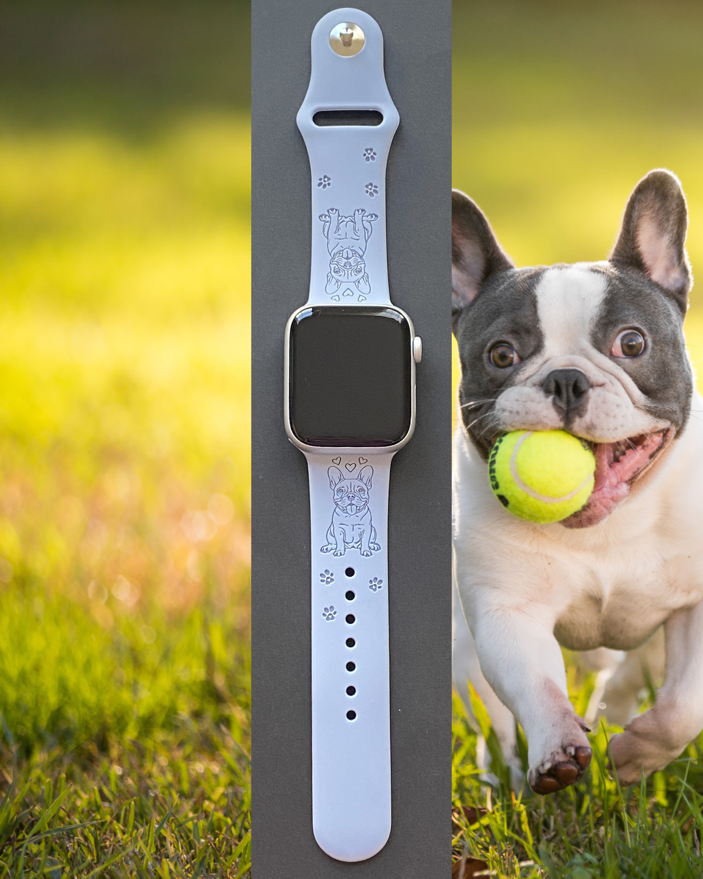Happy French Bulldog Dog Watch Band For Apple Watch