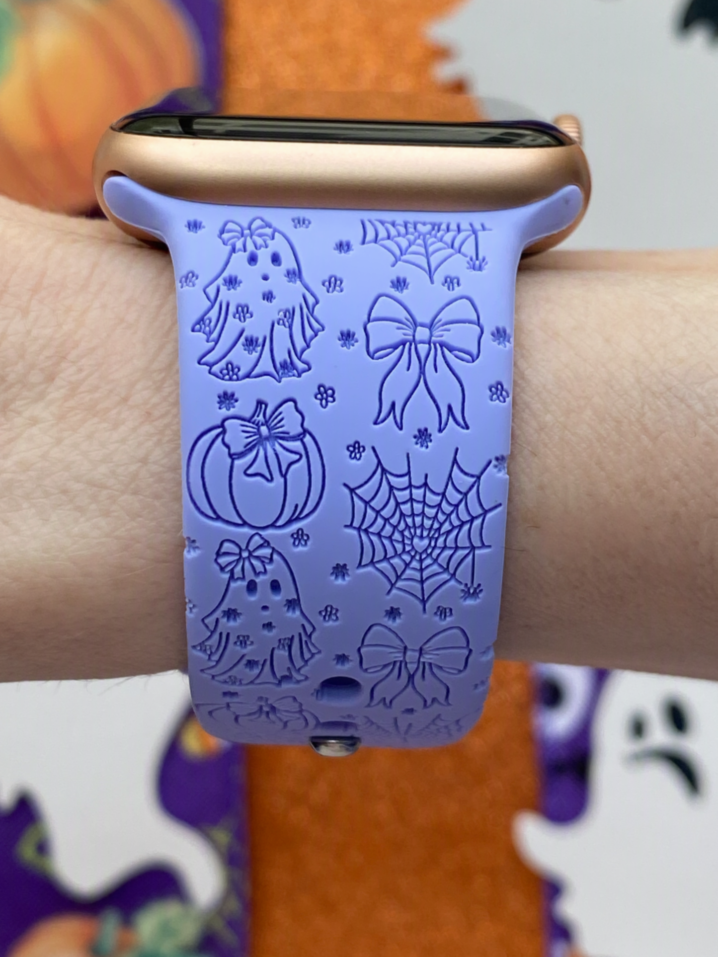 Ghostly Floral Halloween Watch Band For Apple Watch
