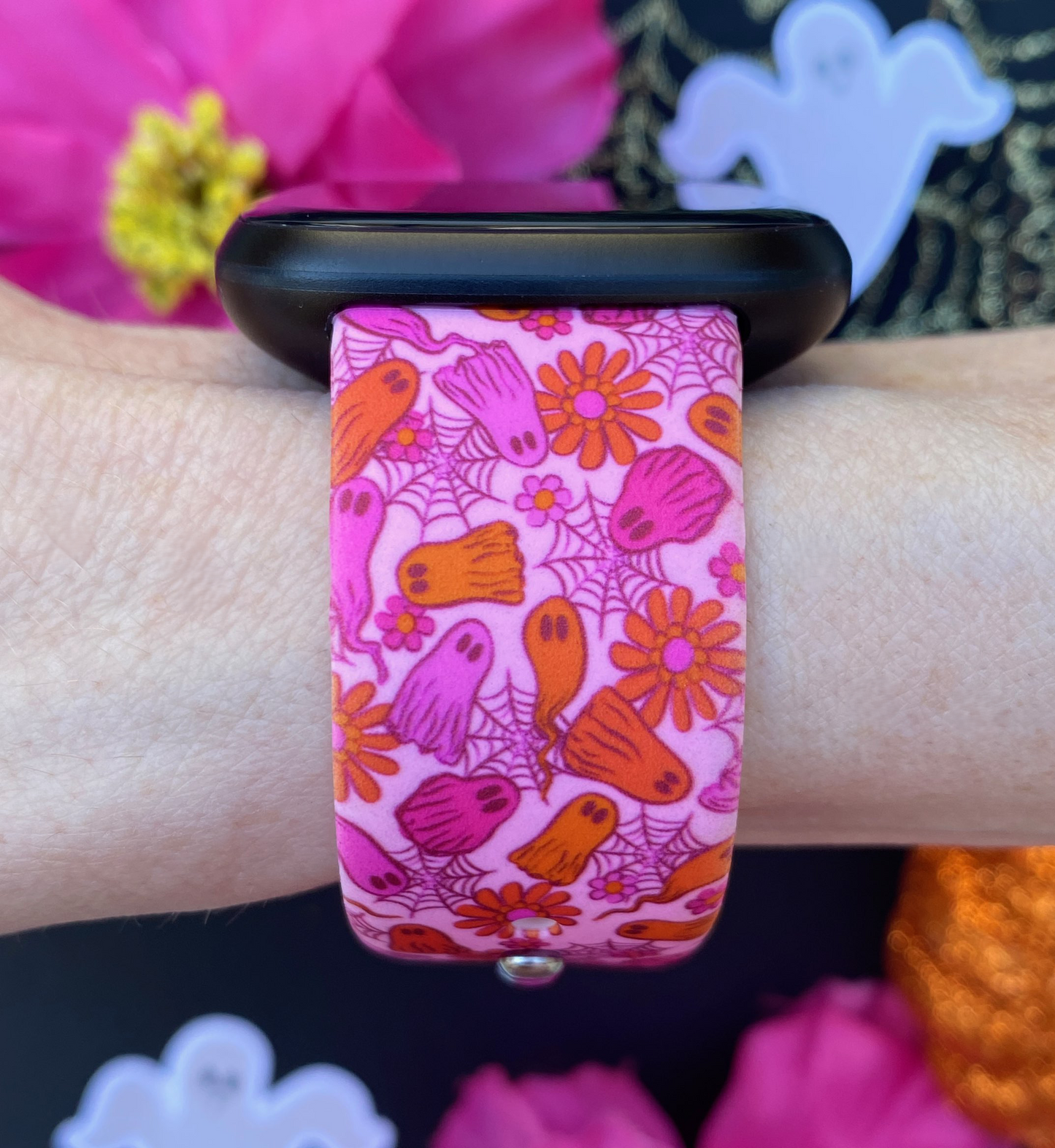 Pink Ghosts Fitbit Versa 3/Versa 4/Sense/Sense 2 Watch Band