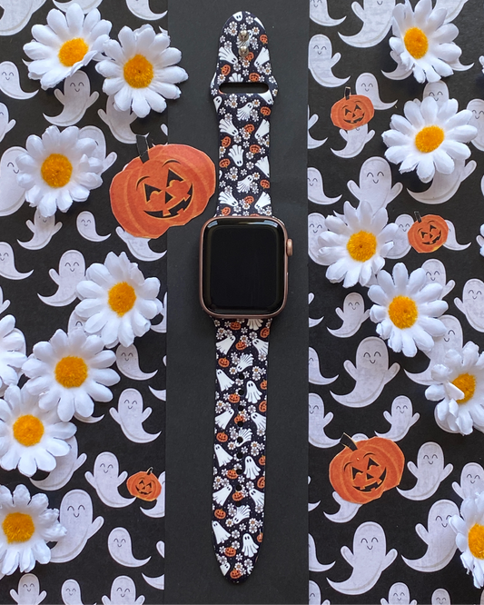 Floral Ghosts Watch Band For Apple Watch