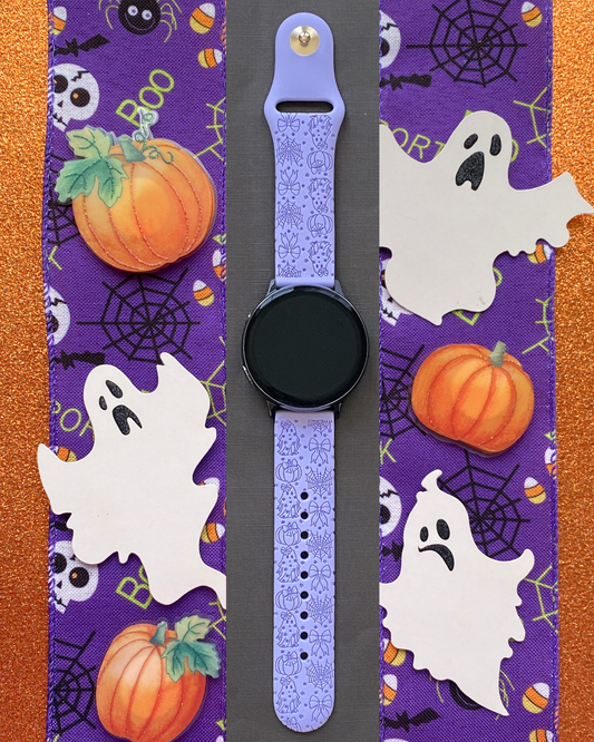 Ghostly Floral Halloween 20mm Samsung Galaxy Watch Band