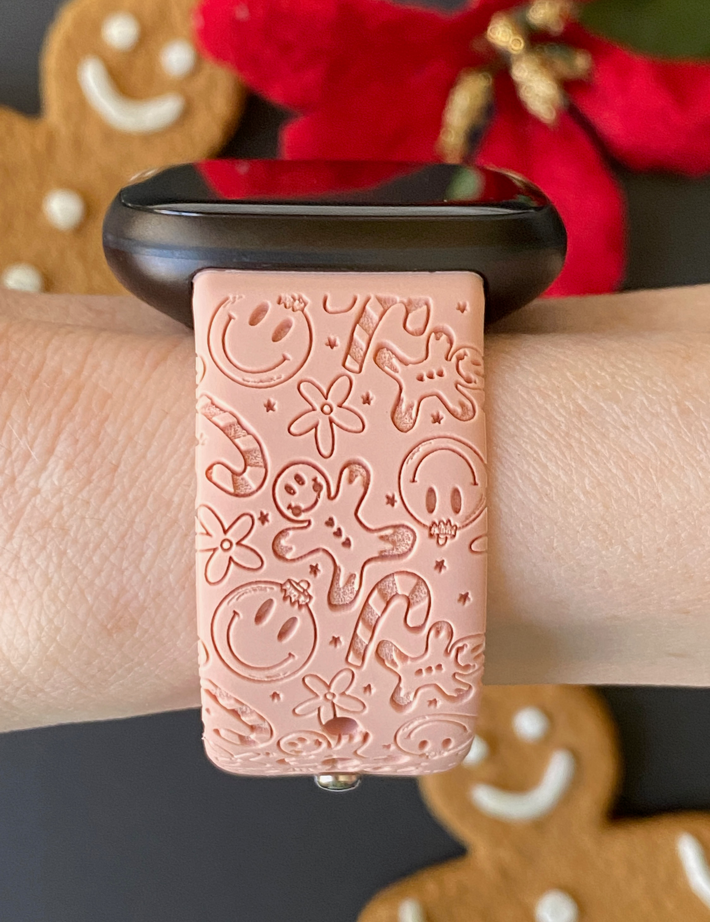 Gingerbread Candy Cane Fitbit Versa 3/Versa 4/Sense/Sense 2 Watch Band