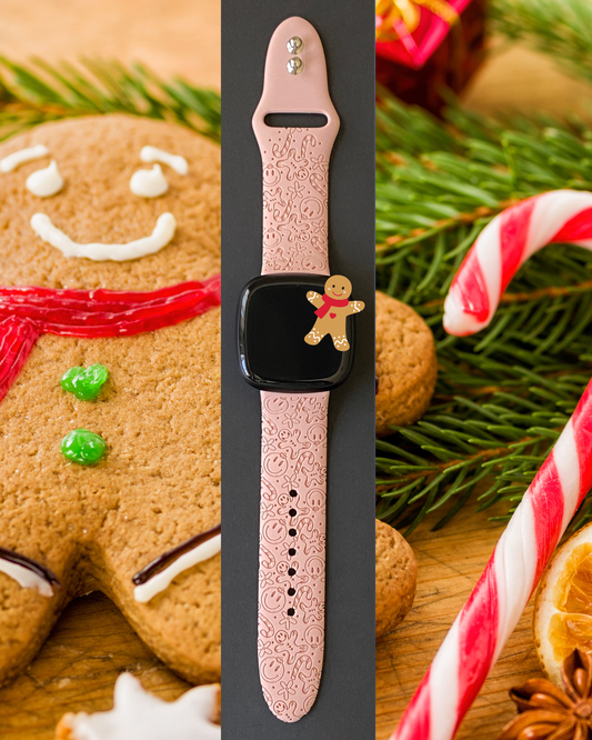 Gingerbread Candy Cane Fitbit Versa 3/Versa 4/Sense/Sense 2 Watch Band