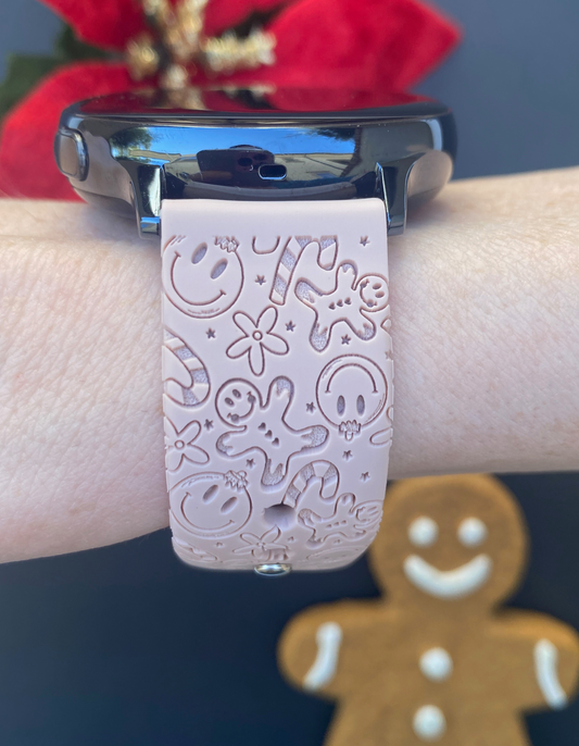 Gingerbread Candy Cane 20mm Samsung Galaxy Watch Band