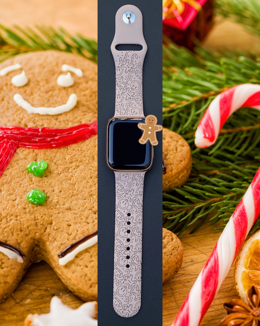 Gingerbread Candy Cane Apple Watch Band
