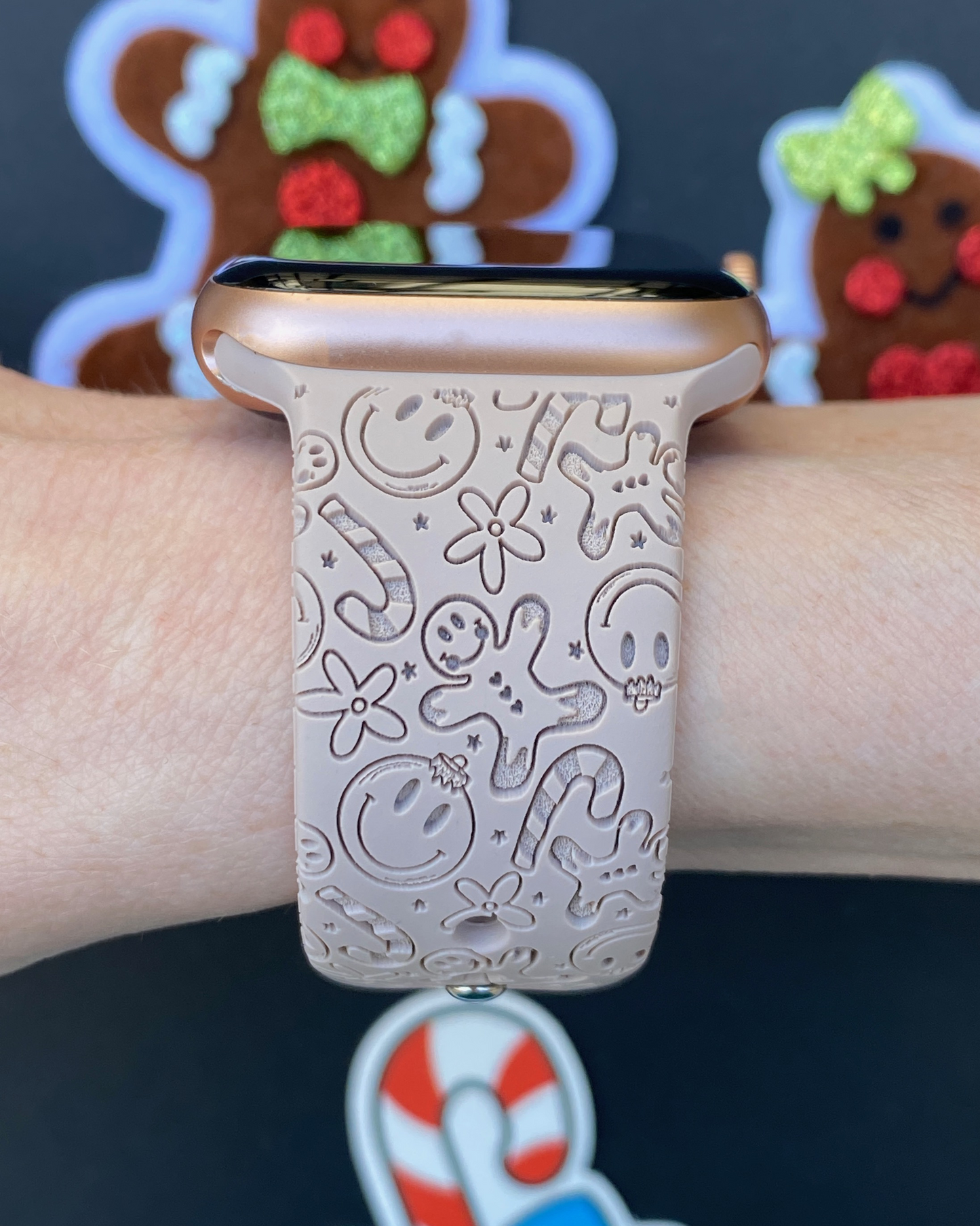 Gingerbread Candy Cane Apple Watch Band