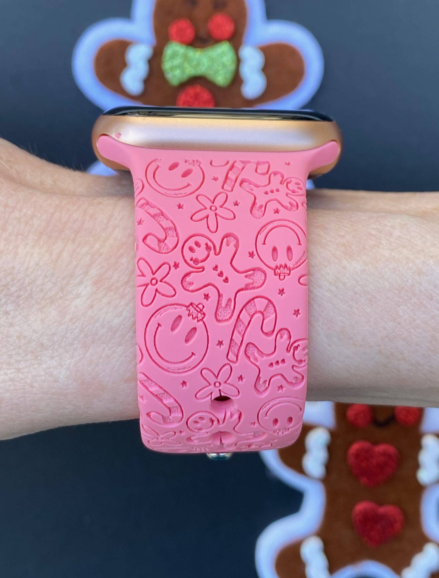 Gingerbread Candy Cane Apple Watch Band