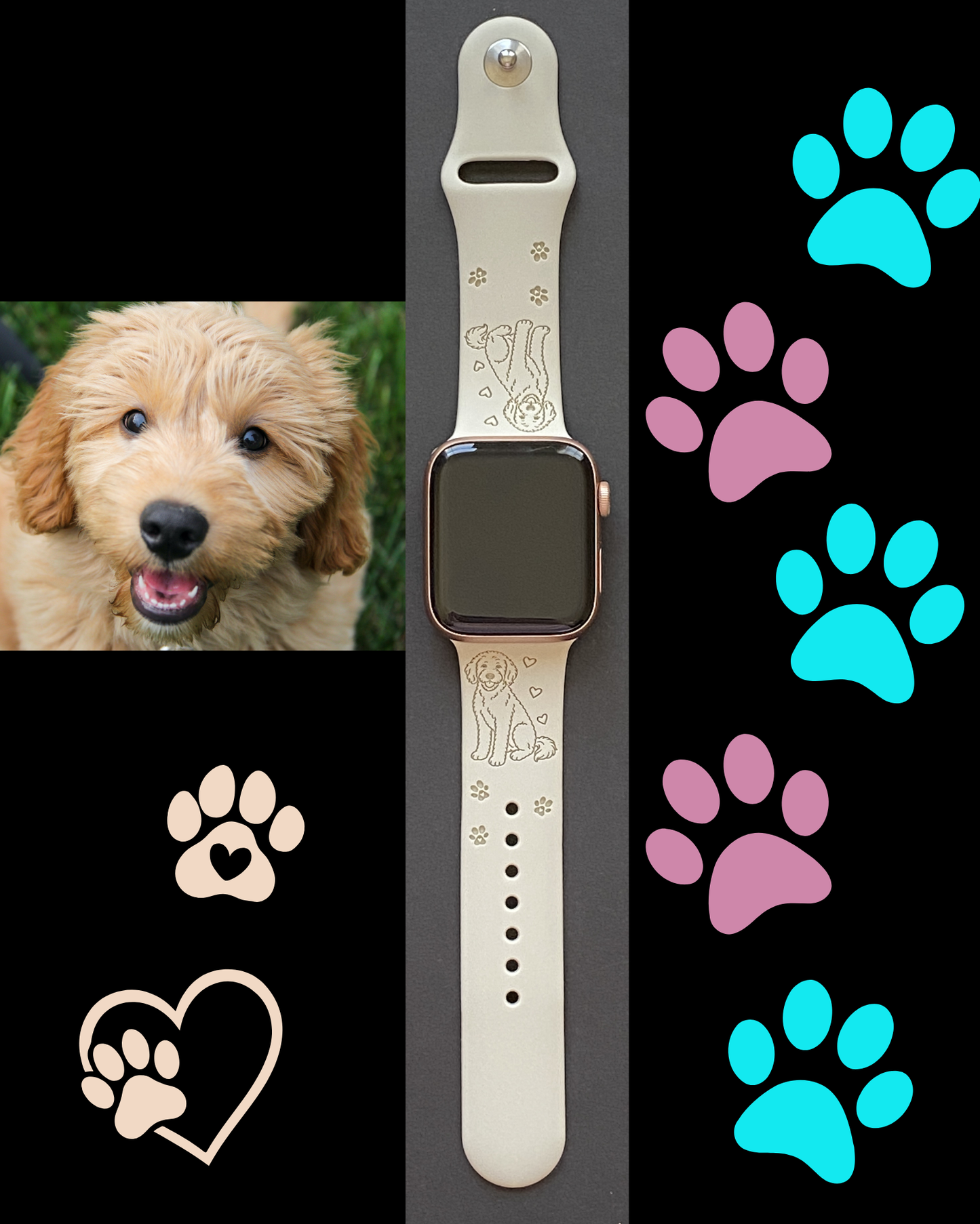 My Happy Goldendoodle Dog Watch Band For Apple Watch